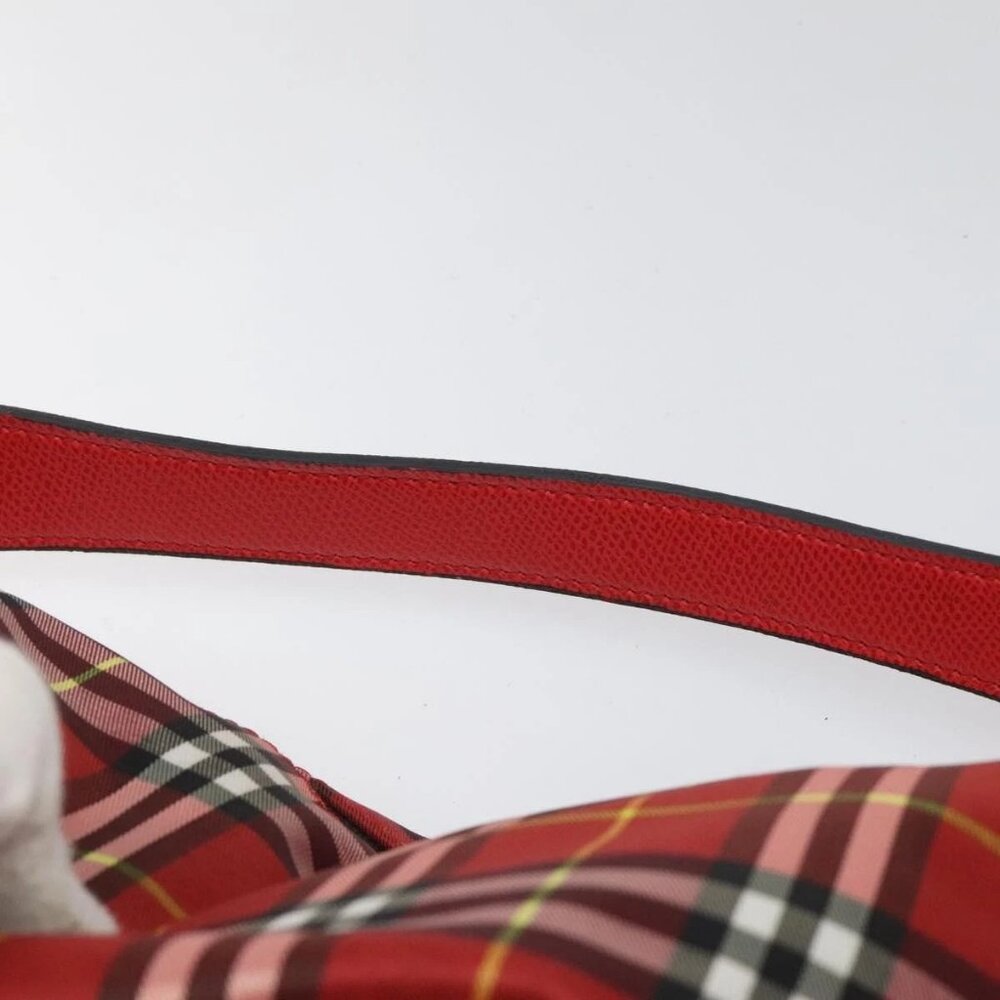 BURBERRY Nova Check Hand Bag Nylon Red Auth 110324 - Picture 12 of 14